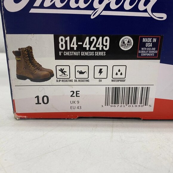NEW THOROGOOD Genesis Series 8" Waterproof Work Boots – Chestnut Men’s Size 10EE - Picture 5 of 7